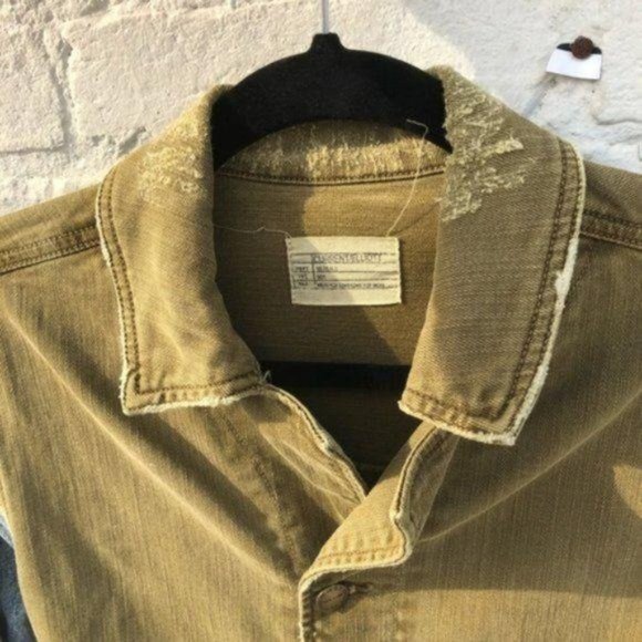 Current Elliott Distressed Military Jean Jacket XS - Picture 4 of 8